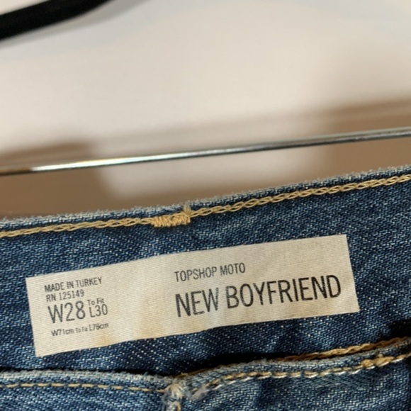 Topshop Moto Medium Wash Blue New Boyfriend Jeans - Picture 9 of 10